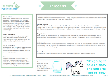 Early Years Outdoors Unicorns