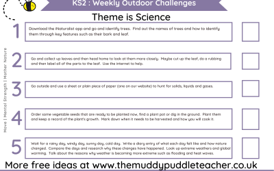 KS2 Weekly Outdoor Learning Challenges (Science Theme)