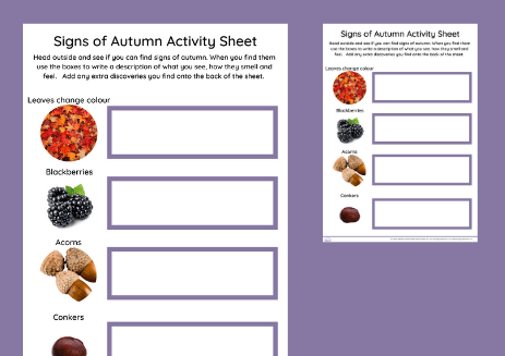 *FREE*Signs of Autumn Explorer Sheet