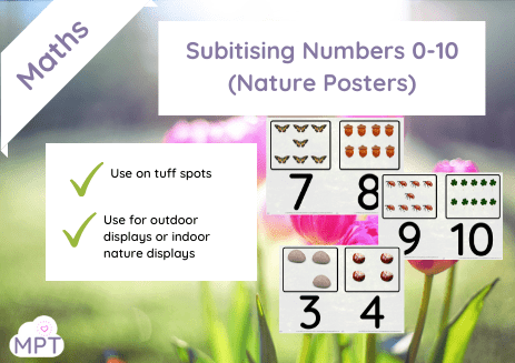 Subitising Numbers 0-10 (Nature Posters) (Flashcard)