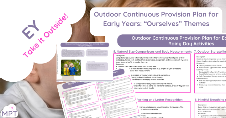 Outdoor Continuous Provision Plan for Early Years: “Ourselves” Theme