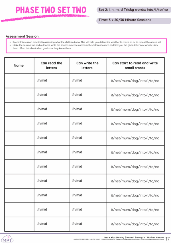 phonics outdoor learning book