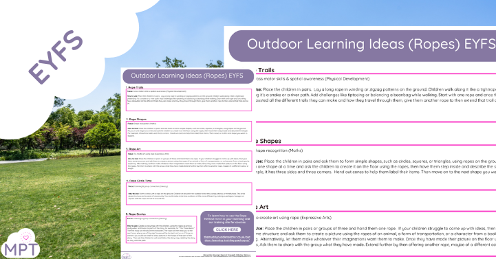 Outdoor Learning Ideas using Ropes (EYFS)