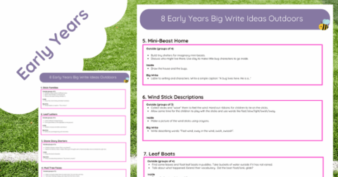 8 Early Years Big Write Ideas Outdoors