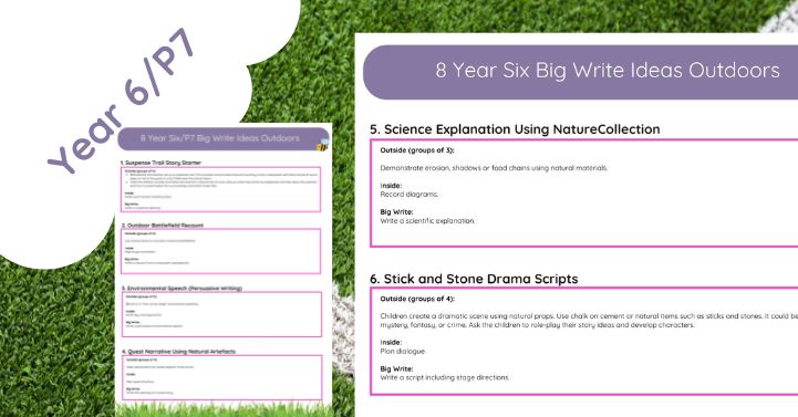Year Six Big Write Ideas Outdoors