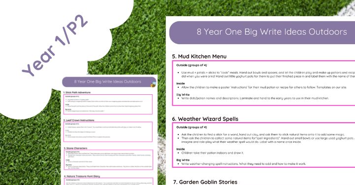 Year One Big Write Ideas